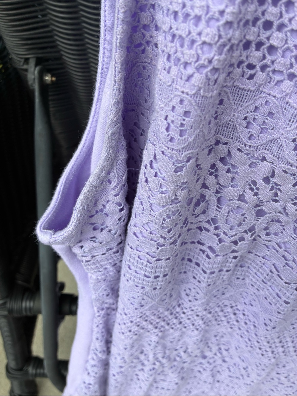 croft & barrow Light Purple Crochet Overlay Tank - Picture 4 of 9